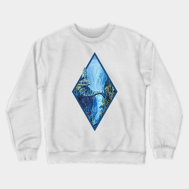 The Fellowship Departs - Digital Art - Diamond Frame - White - Fantasy Crewneck Sweatshirt by Fenay-Designs